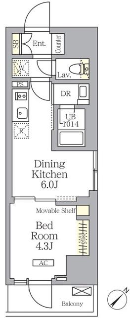 プライムガーデン大森(1DK/7階)の間取り写真