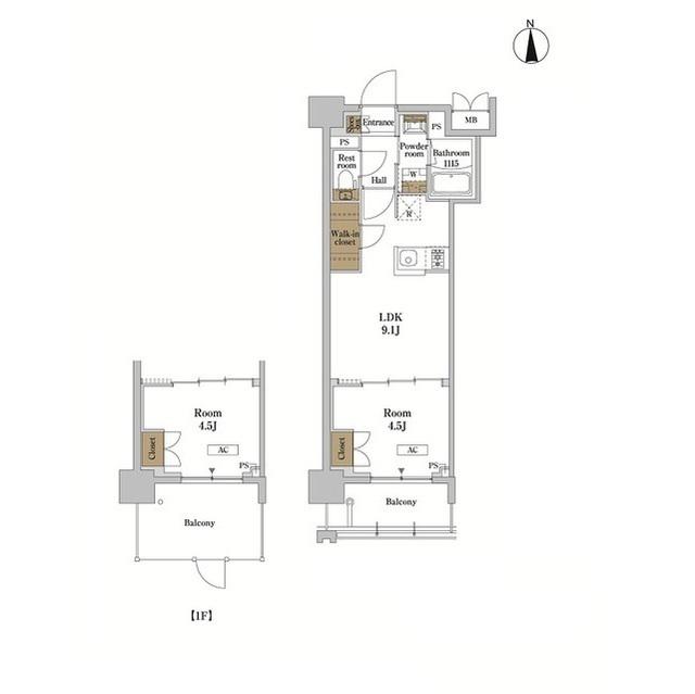 RJRプレシア蒲田(1LDK/3階)の間取り写真