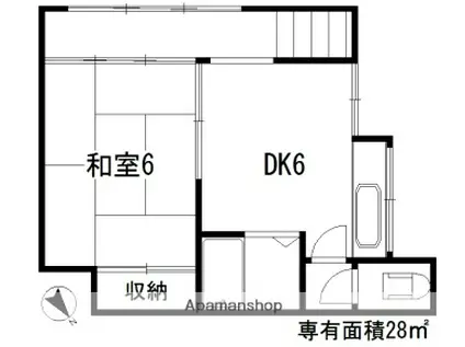 寺谷和Ⅱ(1DK/2階)の間取り写真