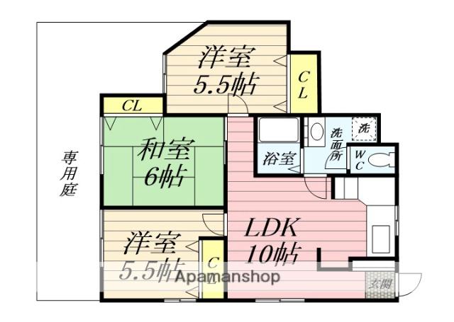 YKマンションセンチュリー21(3LDK/1階)の間取り写真