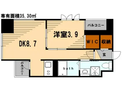 コモド鶴見アネックス(1DK/5階)の間取り写真