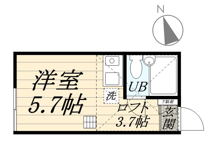 ユナイト鶴見ローレンスカーク(ワンルーム/1階)の間取り写真