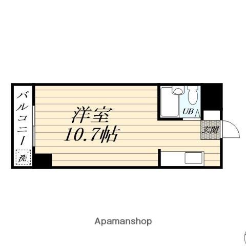 ダイアパレス鶴見第2(ワンルーム/1階)の間取り写真