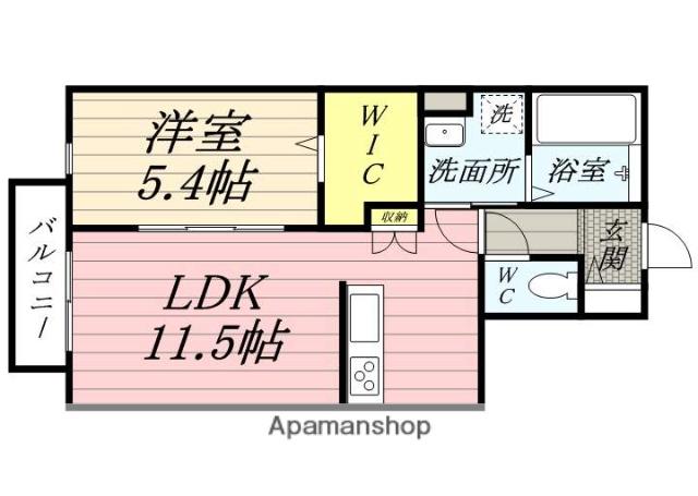 ディアオールⅢ(1LDK/1階)の間取り写真