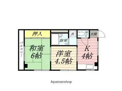 サンハイツ山崎(2K/2階)の間取り写真