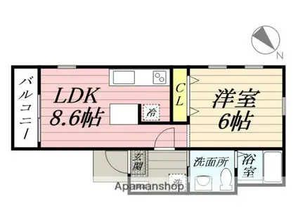 ハーミットクラブハウス トゥギャザー鶴見(1LDK/3階)の間取り写真