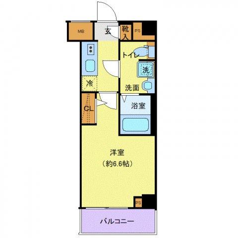 クレヴィスタ横浜矢向(1K/2階)の間取り写真