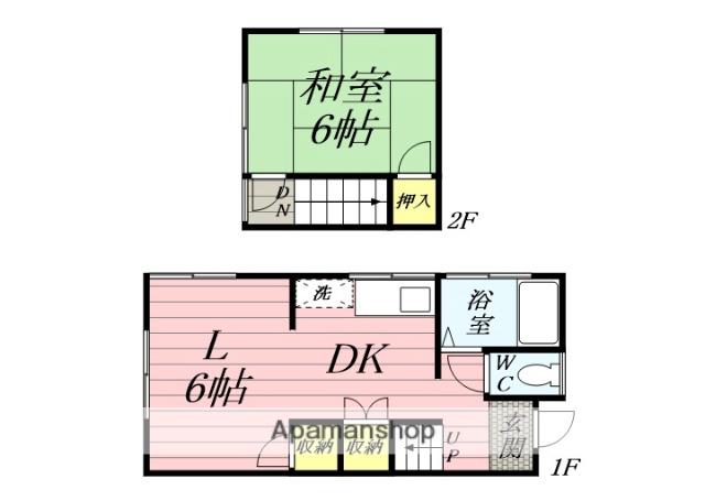 持丸アパート(1LDK/1階)の間取り写真