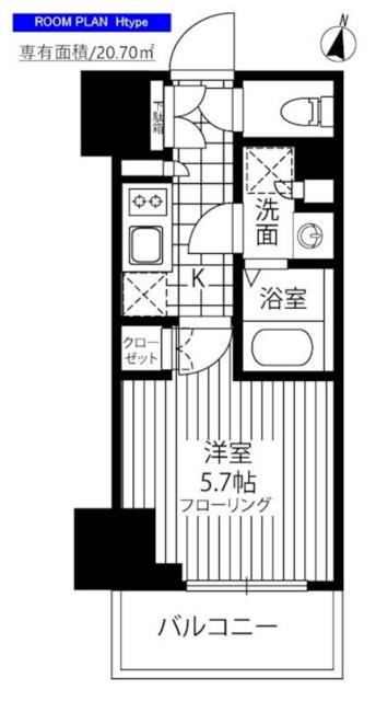 GRAND横濱山下町(1K/11階)の間取り写真