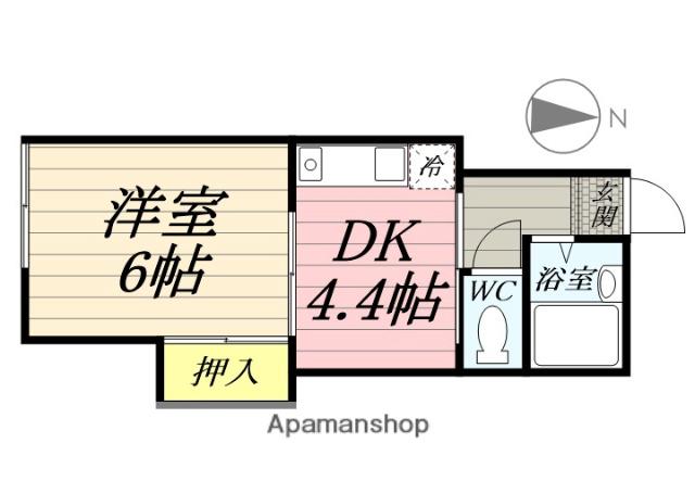 コーポいづみ(1DK/1階)の間取り写真