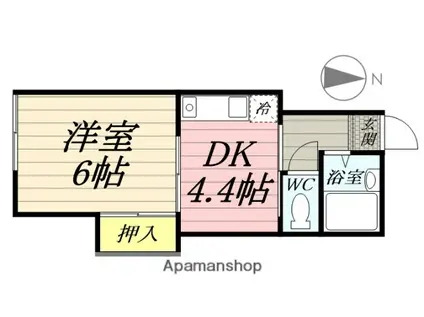 コーポいづみ(1DK/1階)の間取り写真