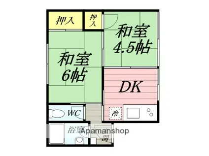 諏訪坂マンション(2DK/2階)の間取り写真