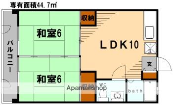 清水マンション(2LDK/2階)の間取り写真