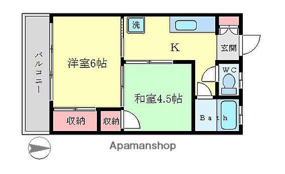 宇津木マンション(2K/4階)の間取り写真