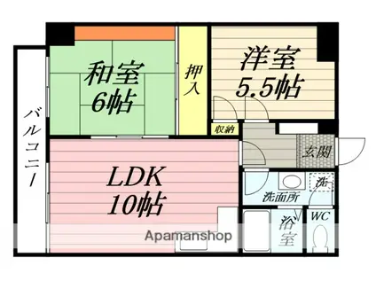 寺尾台キャッスル(2LDK/5階)の間取り写真