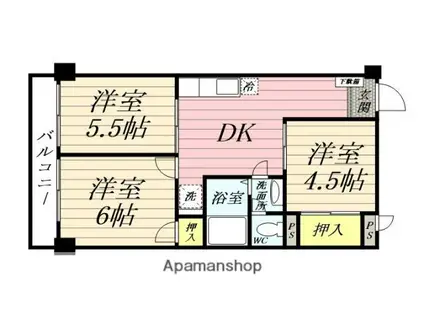 反町ながせビル(3DK/5階)の間取り写真