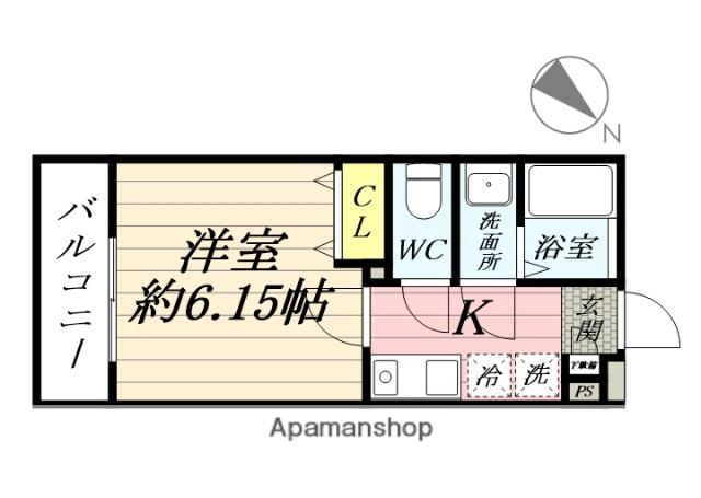 ブランミュール横浜鶴見3(1K/1階)の間取り写真