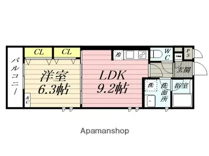 豊岡町工事(1LDK/3階)の間取り写真