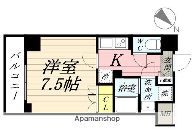 ラグゼナ横浜鶴見2(1K/10階)の間取り写真