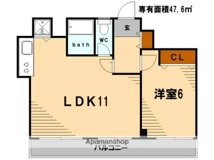 ツインハウスフルヤ(1LDK/2階)の間取り写真