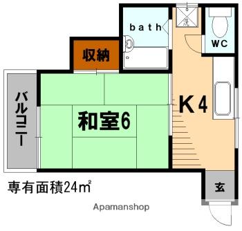 ハイツ遠藤(1K/2階)の間取り写真