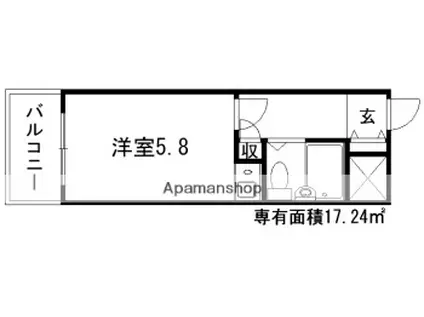 ライオンズプラザ鶴見中央(ワンルーム/1階)の間取り写真