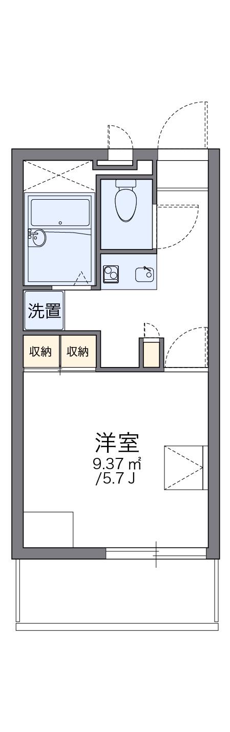 レオパレスハピネス湘南(1K/2階)の間取り写真