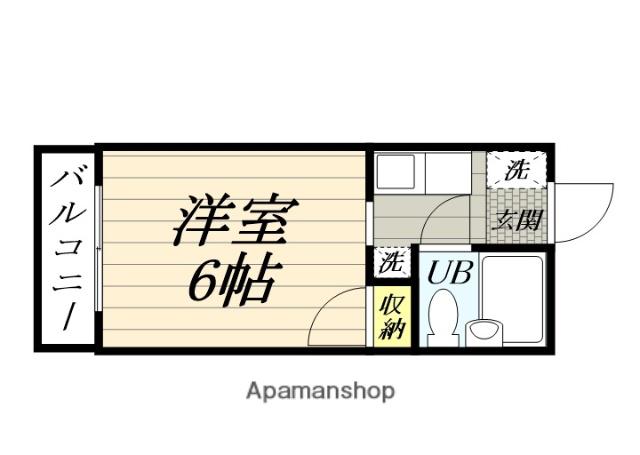 スカイパルユタカ(ワンルーム/2階)の間取り写真