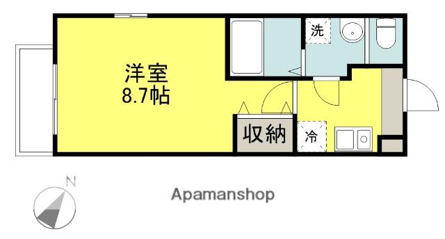 メゾンドゥ鎌倉(1K/1階)の間取り写真