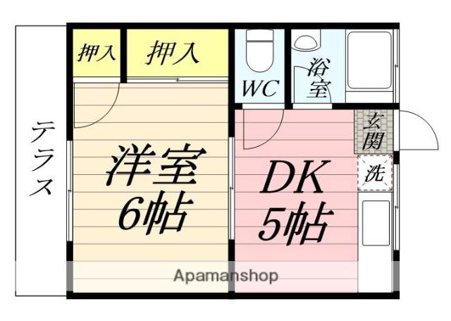 北鎌倉グリーンハイツ1(1DK/1階)の間取り写真