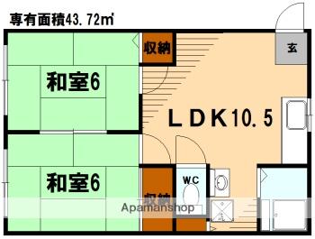 いづみハイツ(2LDK/1階)の間取り写真