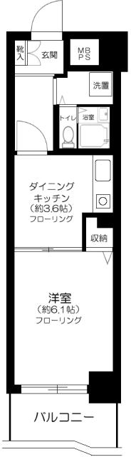 ライオンズマンション武蔵新城第2(1DK/3階)の間取り写真