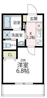 ZEHマンション小田(1K/2階)の間取り写真