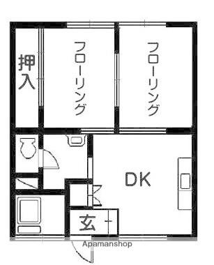 吉川ビル(2DK/4階)の間取り写真