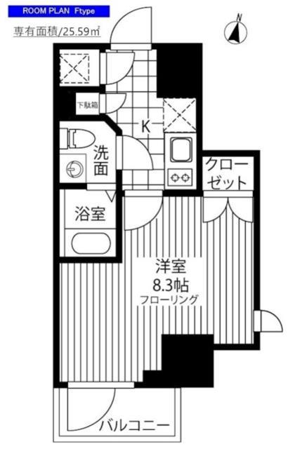 GRAND横濱山下町(1K/3階)の間取り写真