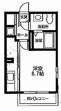 ラフティ湘南Ⅱ(ワンルーム/1階)の間取り写真