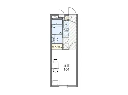 レオパレスサニーサイドヒライⅡ(1K/1階)の間取り写真