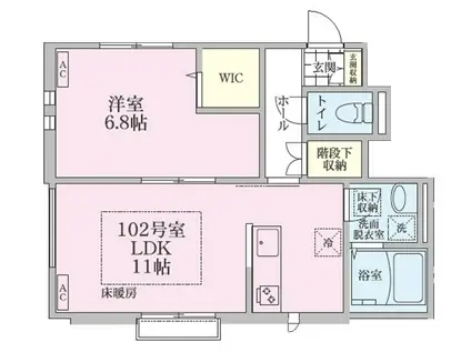 R&Y鎌倉B(1LDK/1階)の間取り写真