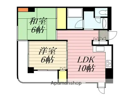 ヨシミビル(2LDK/3階)の間取り写真