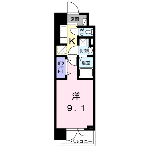 スアヴィス平塚宝町(1K/5階)の間取り写真