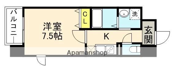 東急東横線 東白楽駅 徒歩5分 10階建 築16年(1K/8階)の間取り写真