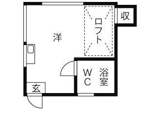 アメニティさくらA棟(ワンルーム/1階)の間取り写真