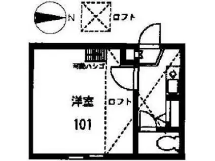 ネオステージ大倉山B棟(1K/1階)の間取り写真