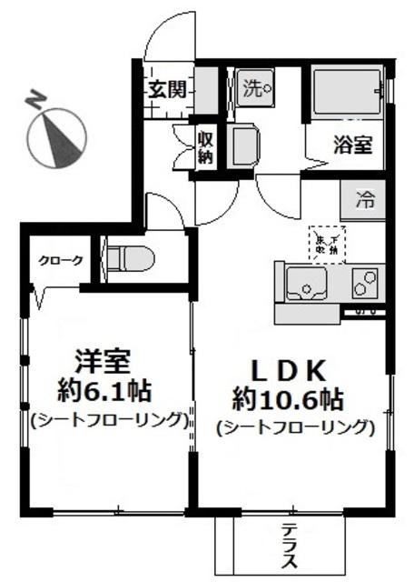 ボヌール新横浜(1LDK/1階)の間取り写真