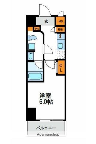 ベルシード横濱ウエスト2(1K/2階)の間取り写真