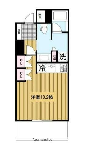 フロール横濱関内(ワンルーム/11階)の間取り写真