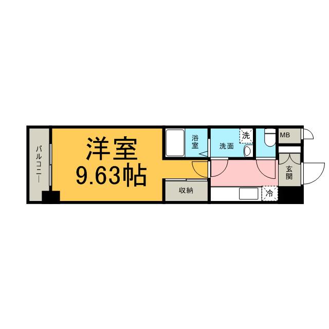 スクエアガーデン生田(1K/4階)の間取り写真