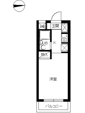 スカイコートよみうりランド(ワンルーム/3階)の間取り写真