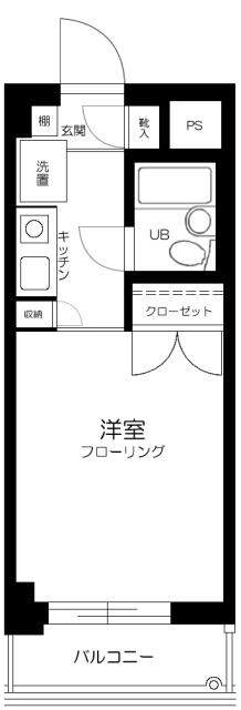 モナークマンション武蔵新城第2(1K/4階)の間取り写真