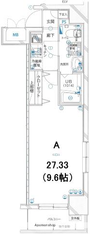 グリアス横浜・プルミエール 8階階 間取り